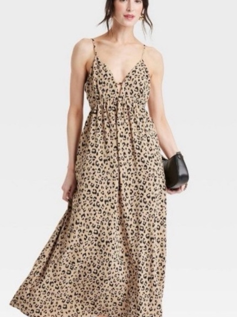 a new day Beige and Black Leopard-Print Maxi Dress